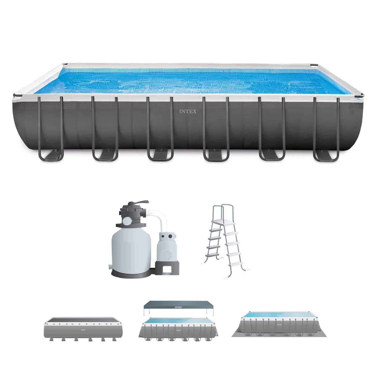 Intex 24′ x 12′ x 52″ Rectangular Ultra XTR Frame Swimming Pool