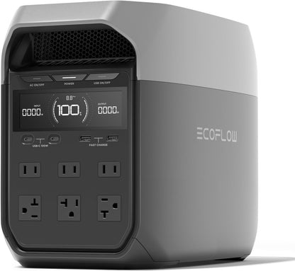 EF ECOFLOW Delta 3 Portable Power Station, 1024Wh 1800W | LiFePO4 Battery, Full Charge in 56 Min, 1800W AC/100W USB-C Output, Solar Generator for Home...