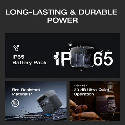 EF ECOFLOW Delta 3 Portable Power Station, 1024Wh 1800W | LiFePO4 Battery, Full Charge in 56 Min, 1800W AC/100W USB-C Output, Solar Generator for Home...