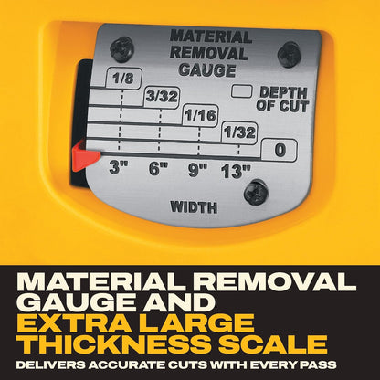 DEWALT Thickness Planer, 13-inch Wood Planer, Three Knife Two Speed, 15 Amp, 20,000 RPM Motor (DW735X)