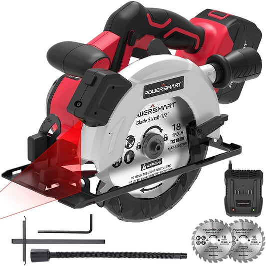 20V Cordless Circular Saw 6-1/2 Inch with 4.0Ah Battery and Charger Laser & Parallel Guide