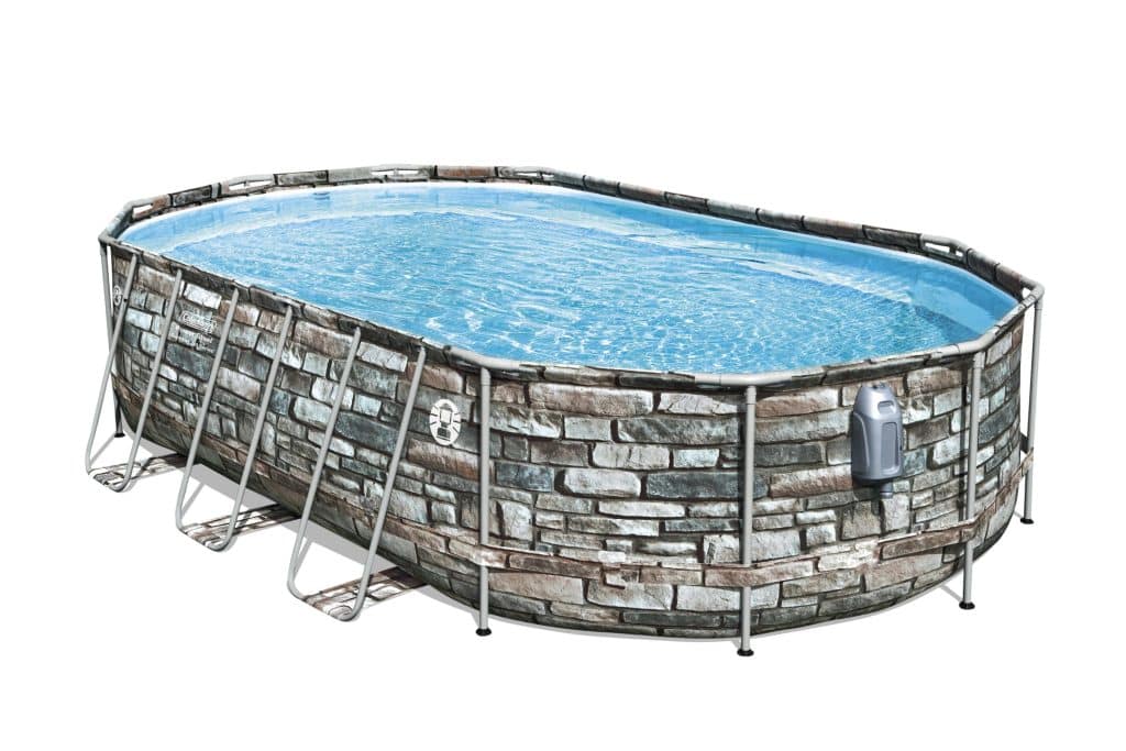 Coleman 20′ Power Steel Comfort Jet Oval 48″ Deep Metal Frame Above Ground Pool