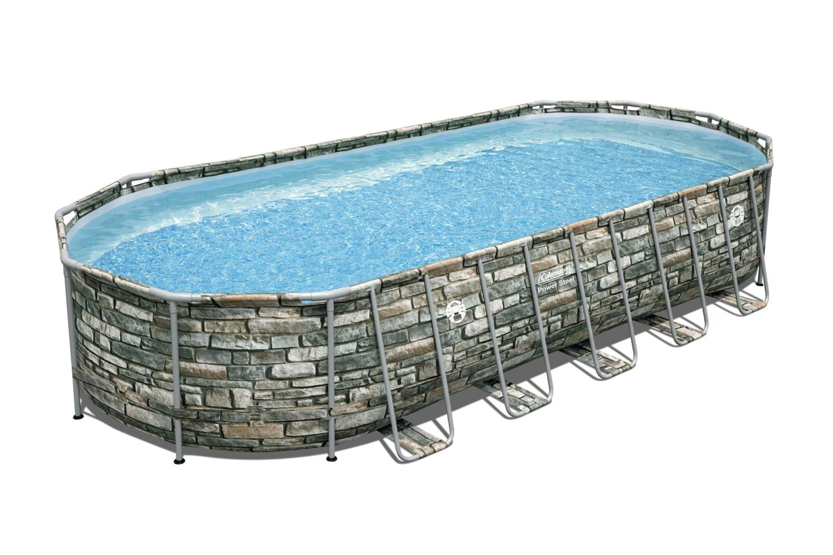 Coleman Power Steel 26’ x 12’ x 52” Oval Above Ground Pool Set