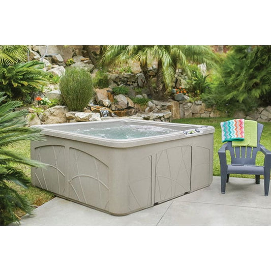 LifeSmart Bahama Hot Tub – 5 Person, 28-Jet, Plug & Play Spa, Sand | Slaktra
