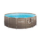 Summer Waves 14′ x 48″ Round Frame Above Ground Swimming Pool Set, Brown Wicker