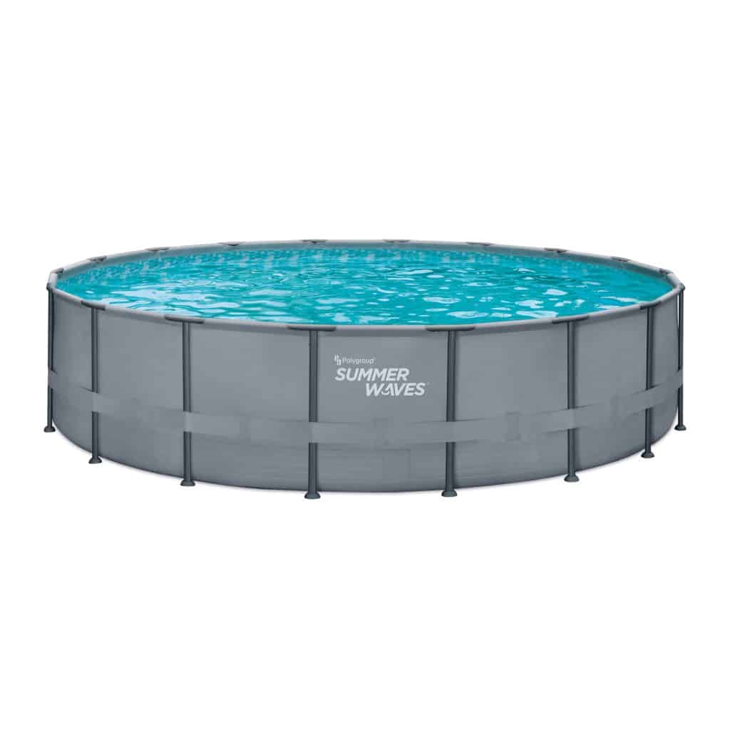 Summer Waves 18 ft Elite Frame Pool, Round, Cool Gray