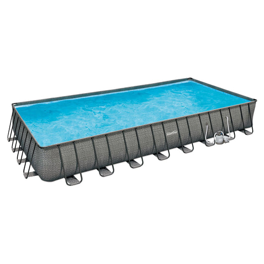 Summer Waves 32 x 16 x 4.5ft Rectangle Frame Above Ground Swimming Pool Set