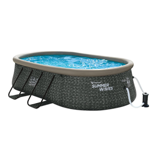 Summer Waves Quick Set 15 Ft Oval Above Ground Pool